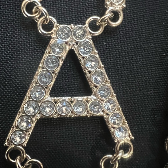 Runway✨Chanel Crystals Logo Gold Drop Necklace - Picture 7 of 17